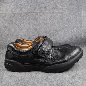 Dr Comfort Shoes Mens 13 Comfort Casual Single Hook and Loop Strap Black Leather